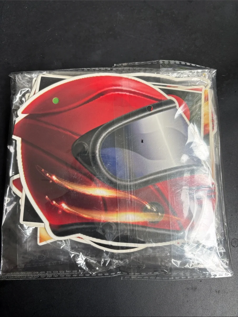Racing Tire&Flame Hanging Swirls - Black, Red, Orange, Yellow, Green UNOPENED